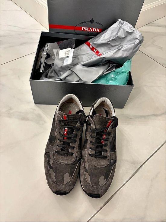 Prada Shoes - Prada Camo Sneakers in Black & Gray size 7.5-8